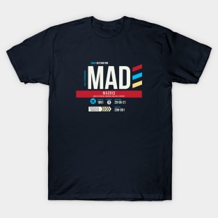 Madrid (MAD) Airport Code Baggage Tag T-Shirt